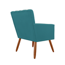 Ver imagem 4 de Combo 2 Poltronas Decorativa Para Consultório Escritório Cecília Suede Azul Turquesa - LM DECOR