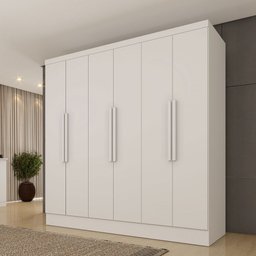 Guarda-roupa Casal Bariloche 6 Portas 4 Gavetas Neve - Tcil Móveis - 1