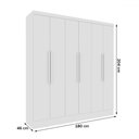 Ver imagem 4 de Guarda-roupa Casal Bariloche 6 Portas 4 Gavetas Neve - Tcil Móveis