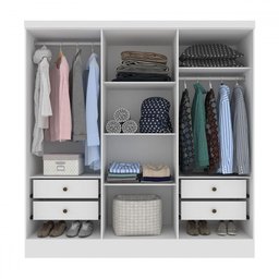 Guarda-roupa Casal Bariloche 6 Portas 4 Gavetas Neve - Tcil Móveis - 3