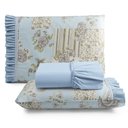 Ver imagem 1 de Jogo de Cama Lençol Casal Minuano 100% Algodão 3 Peças - Azul