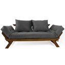Ver imagem 1 de Sofá Japão Futon Acquablock Madeira Cor Imbuia D33 - Chumbo