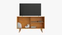 Ver imagem 3 de Rack Carinho para Tv 43'' com Pés e Porta de Correr:cinamomo / Preto