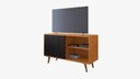Ver imagem 2 de Rack Carinho para Tv 43'' com Pés e Porta de Correr:cinamomo / Preto