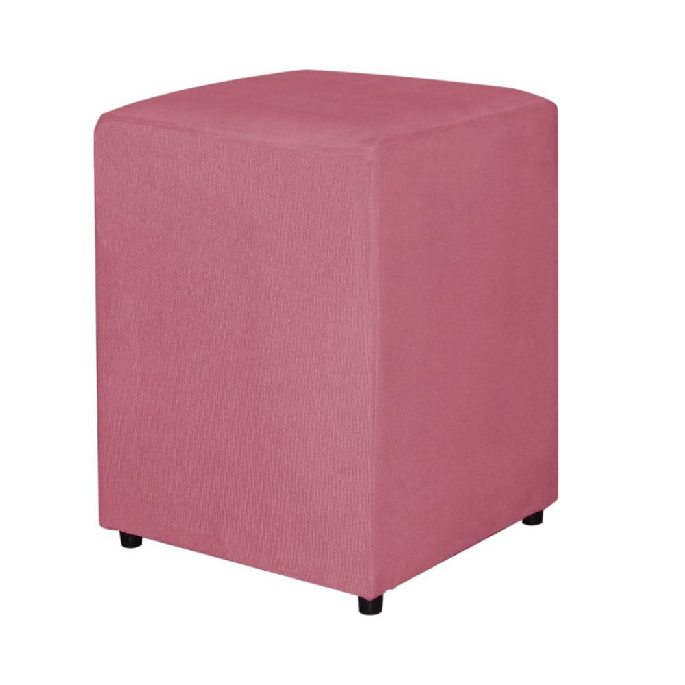 Puff Rosa Puff Quadrado Suede Rosa - Vallisa Decor | MadeiraMadeira