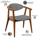 Ver imagem 4 de Cadeira Estofada para Sala de Estar Jantar Cecília B04 Pied Poule - Lyam Decor