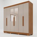 Ver imagem 7 de Guarda Roupa Casal Crsal 6 Portas de Bater 2 Gavetas MDP Cinamomo-Off White Multimóveis 177cm