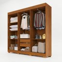 Ver imagem 2 de Guarda Roupa Casal Crsal 6 Portas de Bater 2 Gavetas MDP Cinamomo-Off White Multimóveis 177cm
