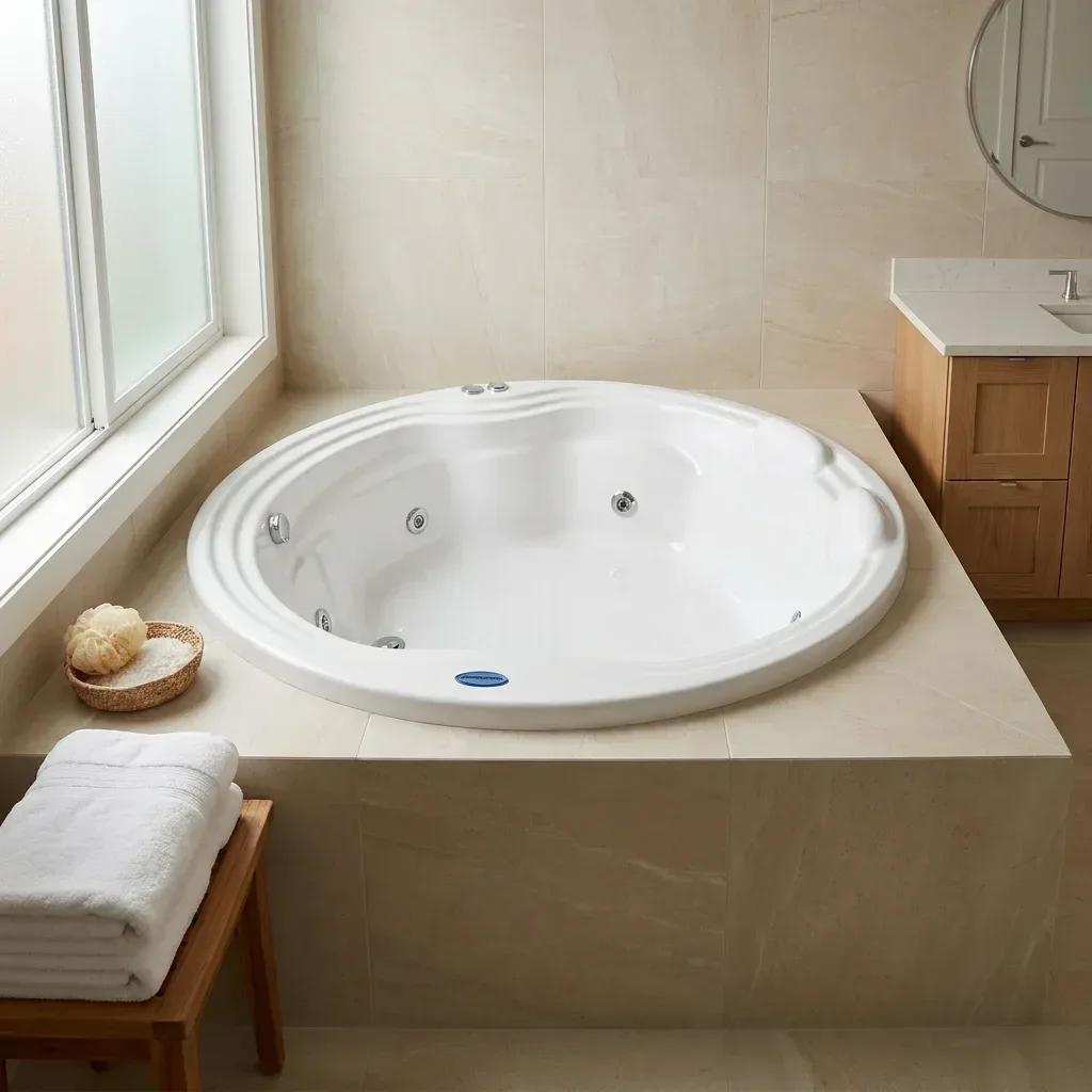 Ver imagem 5 de Banheira de Hidromassagem Redonda Gold Line Ouro Fino 150cm em Acrílico Branco 220V