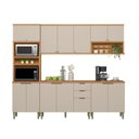Ver imagem 2 de Cozinha Completa Modulada 5 Peças com Torre Quente e Aéreo Duplo Selene Bege/Jequitibá/Off White Fosco