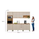 Ver imagem 3 de Cozinha Completa Modulada 5 Peças com Torre Quente e Aéreo Duplo Selene Bege/Jequitibá/Off White Fosco