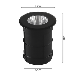 Embutido de Solo Led Taschibra Thin 3w Redondo Bivolt Preto - 6