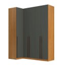 Ver imagem 6 de Guarda Roupa de Canto Reto 5 Portas MDF Altezza Trend Belmax:Freijó/Titânio