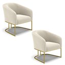 Ver imagem 1 de Poltrona para Sala Industrial Dourado Kit 2 Stella Bouclê D03 - D'Rossi