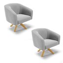 Ver imagem 1 de Cadeira Sala de Jantar Giratória Ma30 Kit 2 Stella Suede D03 - D’Rossi