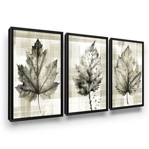 Quadro Decorativo Minimalista Folhas Secas Moldura