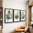 Ver imagem 2 de Quadro Decorativo Minimalista Folhas Secas Moldura
