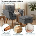 Ver imagem 3 de Kit Poltrona e Puff Alice Decorativa Confortável para Sala Recepção Manicure Quarto Tecido Suede