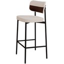 Ver imagem 3 de Kit 02 Banquetas Alta Bar Cozinha Sala de Jantar Aço Preto Kaira C01 Linho Palha Courino Whisky - Ly