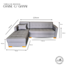 Sofá Chaise Gianni | Pé Cantoneira & Tecido Acquablock Impermeável | Medida 220cm | Cinza - 6