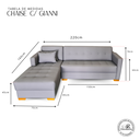 Ver imagem 5 de Sofá Chaise Gianni | Pé Cantoneira & Tecido Acquablock Impermeável | Medida 220cm | Cinza