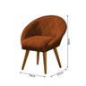 Kit 8 Poltronas Decorativa Canastra Estofada Veludo Laranja Terracota Pés Palito em Madeira Maciça - 4