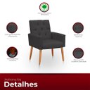 Ver imagem 3 de Poltrona para Sala Reforçada Confortável Íris Suede Cinza Ads Decor Poltrona Cadeira Sala Quarto Dec