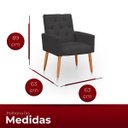 Ver imagem 6 de Poltrona para Sala Reforçada Confortável Íris Suede Cinza Ads Decor Poltrona Cadeira Sala Quarto Dec