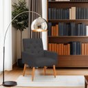 Ver imagem 2 de Poltrona para Sala Reforçada Confortável Íris Suede Cinza Ads Decor Poltrona Cadeira Sala Quarto Dec