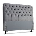 Ver imagem 1 de Cabeceira de Cama Box Casal 138 Cm Padua Tecido Suede Veludo Cinza Claro