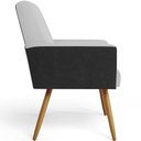 Ver imagem 6 de Poltrona Decorativa Maria W01 Pés Palito Linho Cinza Couríssimo Preto - Lyam Decor