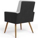 Ver imagem 7 de Poltrona Decorativa Maria W01 Pés Palito Linho Cinza Couríssimo Preto - Lyam Decor