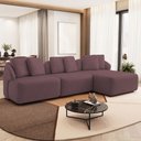 Ver imagem 1 de Sofá 3 Lugares com Chaise Direito Sala Living 248cm Arlo F04 Veludo Lilás Tc-12014 - Lyam Decor