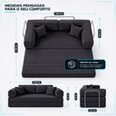 Ver imagem 7 de Sofá Cama Chegada Espuma Á Vácuo 3 Lugares 2,02m Veludo Cotelê Cinza Grafite - King House