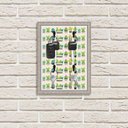 Ver imagem 2 de Porta Chaves Decorativos Estampados Luxo Cactos Verdes Fofos Prata