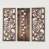 Kit Trio de Quadros Floral Rosas Vazadas em Mdf Decoração, Moderna, Atemporal, Apartamento Up Art Pe - 1