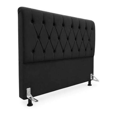 Cabeceira de Cama Box Casal 140 cm Mallu - Veludo Preto