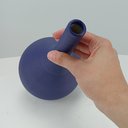 Ver imagem 3 de Vaso Garrafa Decorativo de Cerâmica Azul Navy 29x15x15cm Enfeite Sala Mesa
