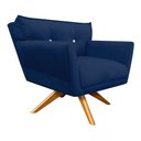 Ver imagem 4 de Kit 01 Namoradeira e 02 Poltronas Anitta Suede Azul Marinho