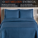 Ver imagem 2 de Jogo de Cama Casal King Size Melody Bordada 03 Peças Super Elegante-ravena:azul