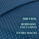 Ver imagem 3 de Jogo de Cama Casal King Size Melody Bordada 03 Peças Super Elegante-ravena:azul