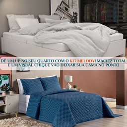 Jogo de Cama Casal King Size Melody Bordada 03 Peças Super Elegante-ravena:azul - 4