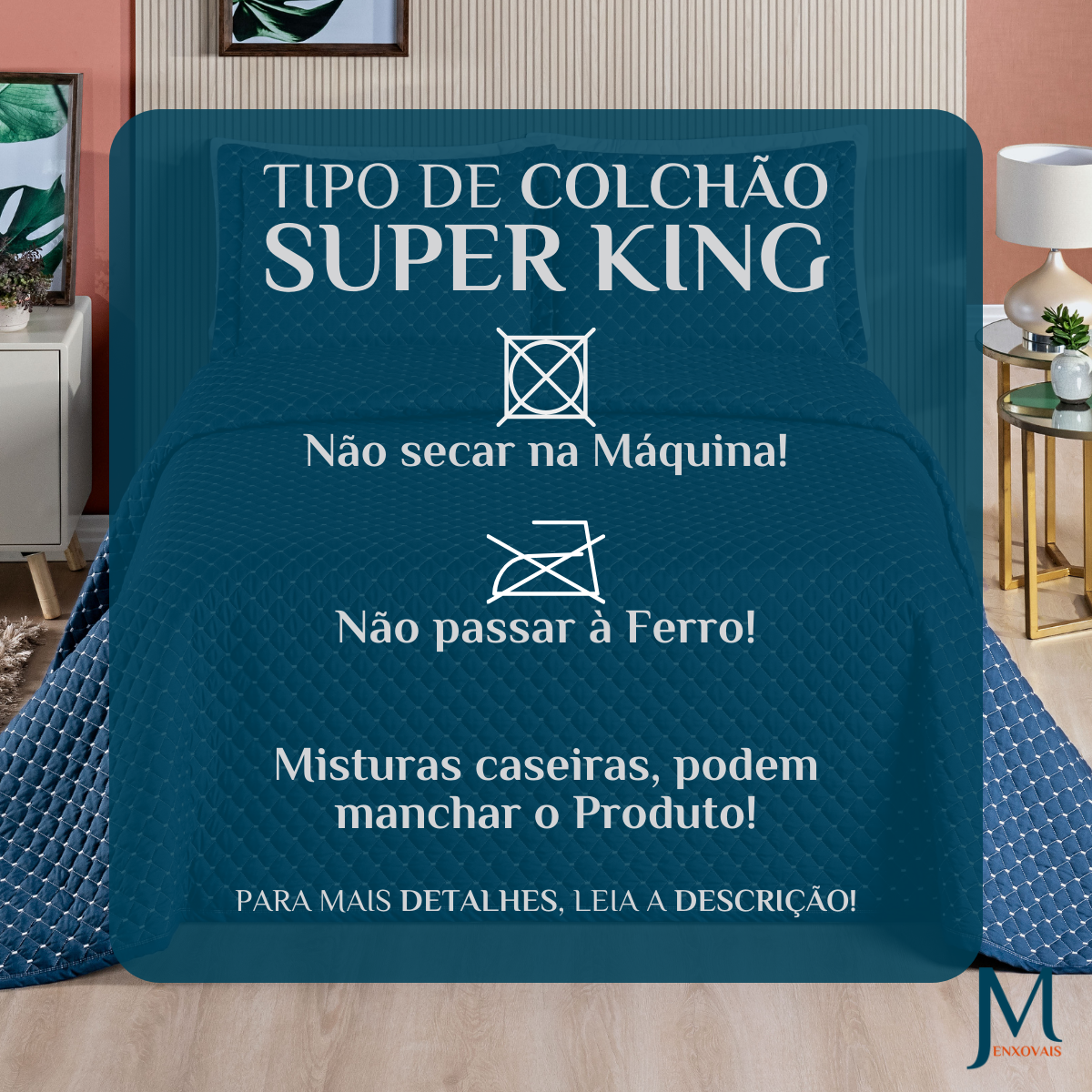 Jogo de Cama Casal King Size Melody Bordada 03 Peças Super Elegante-ravena:azul - 7