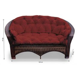 Conjunto de Sofá Fibra Sintética 19 - 1 Sofá 2 L + 2 Poltronas + 1 Mesa Centro - Tecido Duna Vermelh - 2