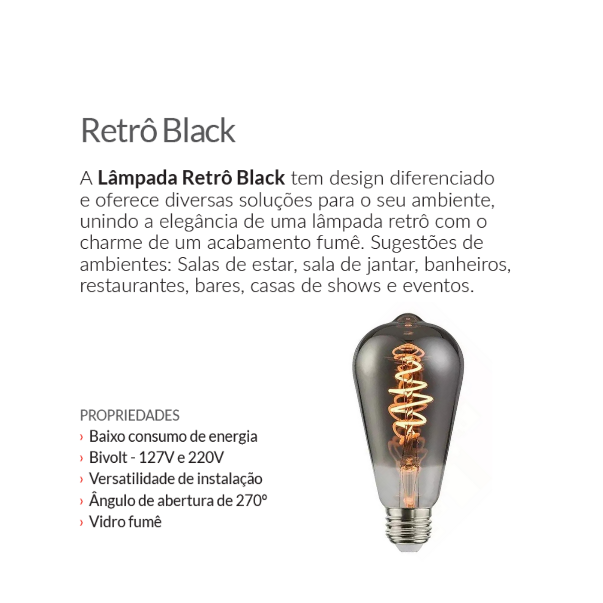 Lâmpada Retrô Black St64 Deluxe - 6