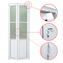 Ver imagem 2 de Porta Alumínio Camarão Lambril/Vidro D.L25 Branco 70 V.Boreal Brimak