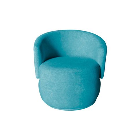 Poltrona Decorativa Beatriz Orgânica Veludo Azul Turquesa