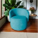 Ver imagem 7 de Poltrona Decorativa Beatriz Orgânica Veludo Azul Turquesa