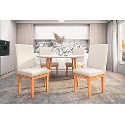 Cadeira de Jantar Reforçada Estofada - Balaqui Decor Cor:Bege - 2