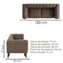 Ver imagem 2 de Sofa Living 2 Lugares Bellare 180 cm Pes Madeira Courino Tcs 729 Moll